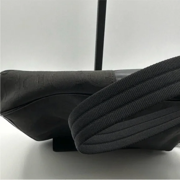 Vintage Salvatore Ferragamo Gancini Monogram Canvas Crossbody Bag - Black - Picture 6 of 14